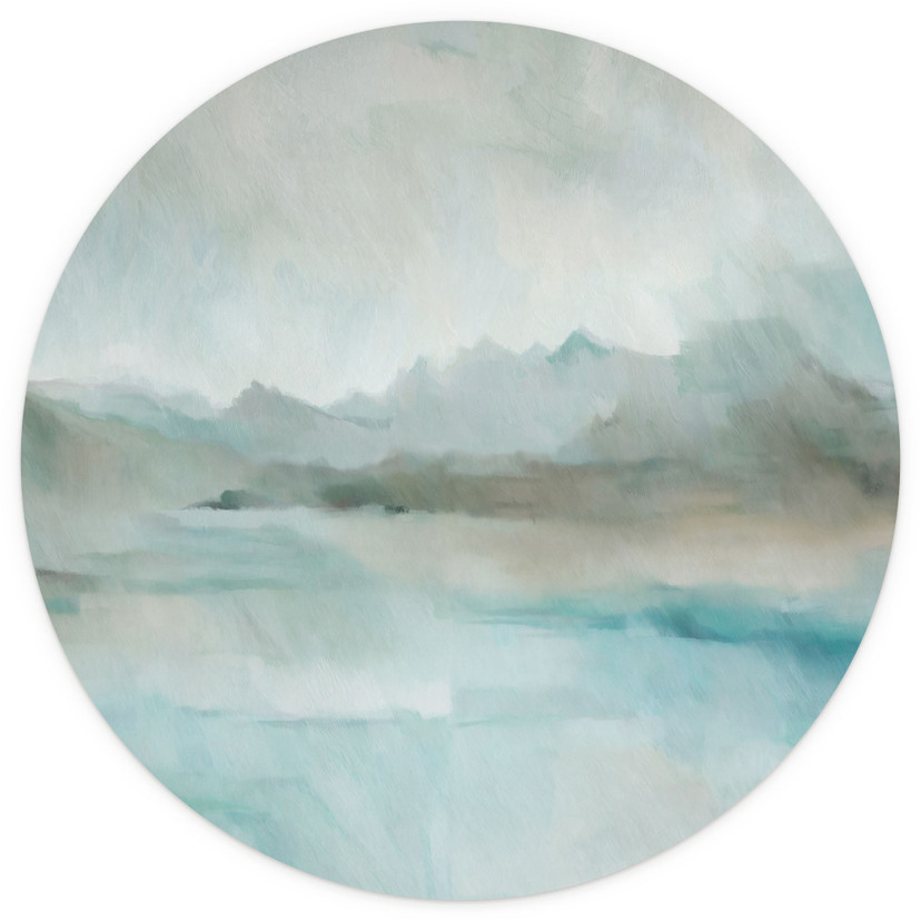 Papier Peint Photo Velvet Horizon - Lac Abstrait - Sir Edward x Grigory Gladarev - Rond