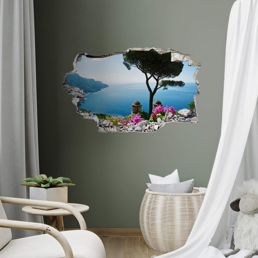 3D Wallsticker-visning af Amalfikysten