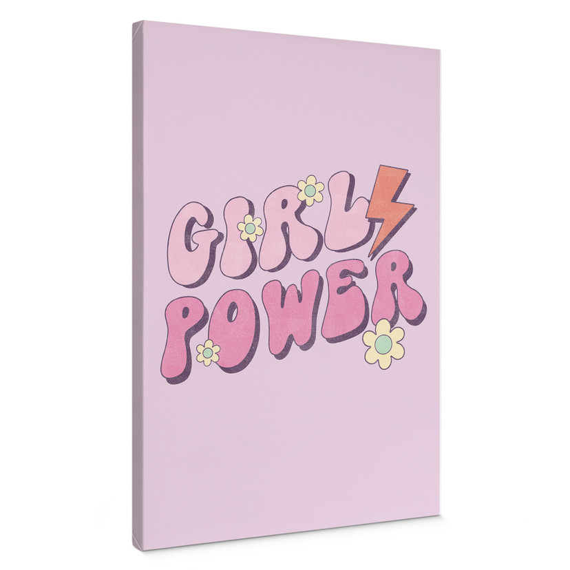 Obraz na płótnie Girl Power retro napis fioletowy