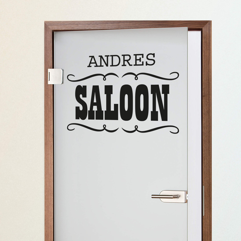 Wallsticker -  + Navn - Saloon