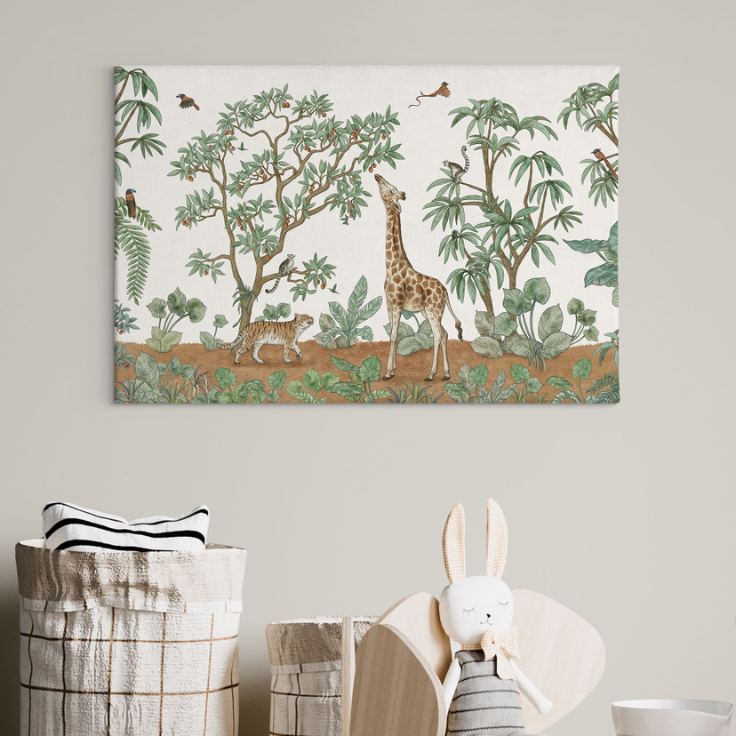 Canvasbillede skjult objekt jungledyr - Kikki Belle