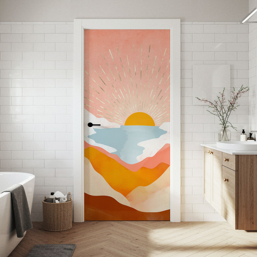 Film de porte Jour d'été - SpaceFrog Designs - Décoration de porte autocollante