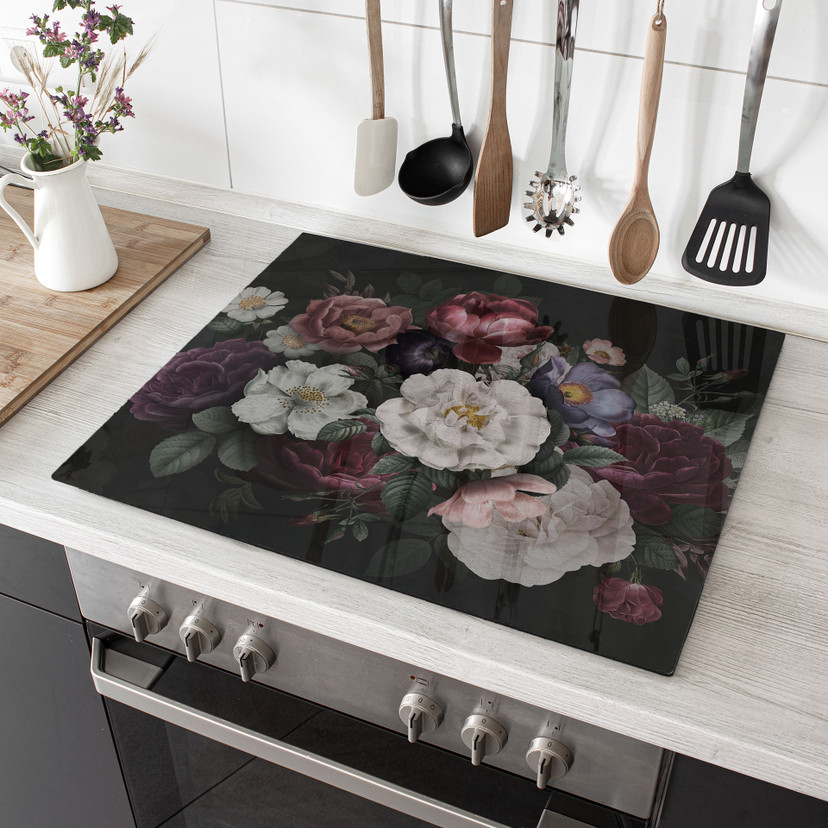 Plaque de cuisson Fleurs Nature morte style Redouté - Bloomery Decor