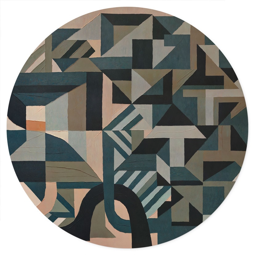 Muursticker Silent Planes - Geometrische Vormen - Sir Edward x Grigory Gladarev - Rond