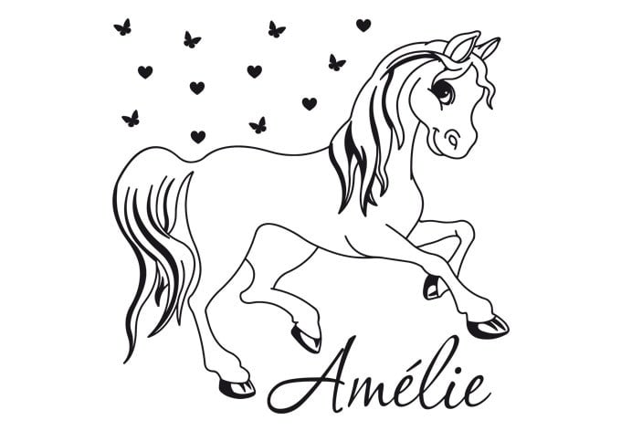 Wandtattoo + Name Pony