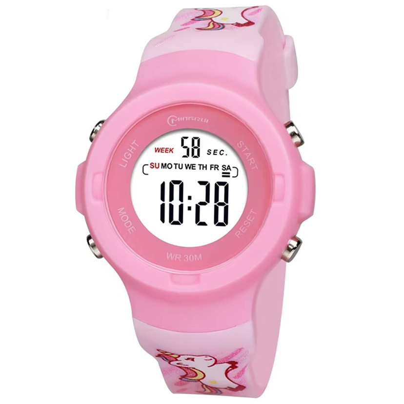 Sport Armbanduhr | Digitale Uhr für Kinder und Jugendliche | Rosa Einhorn