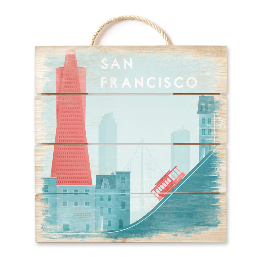 Obraz drewniany Rivers - San Francisco - 40x41,5 cm