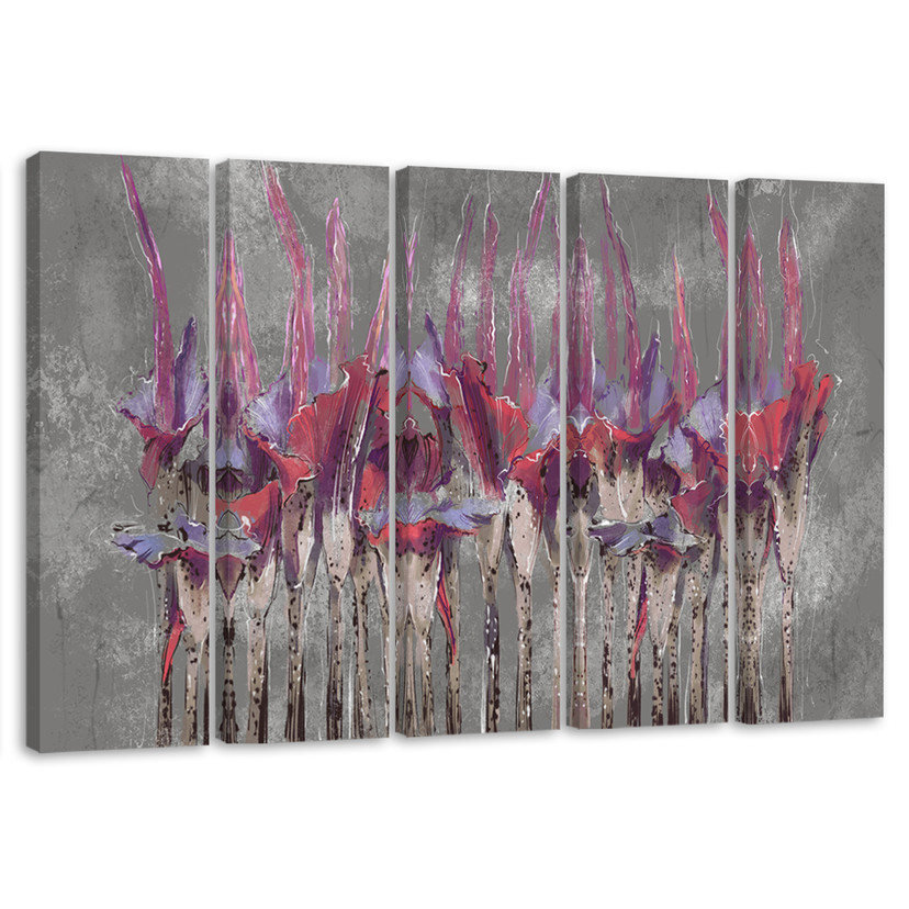 Lærred print 5 dele, planter blomster Simnitło