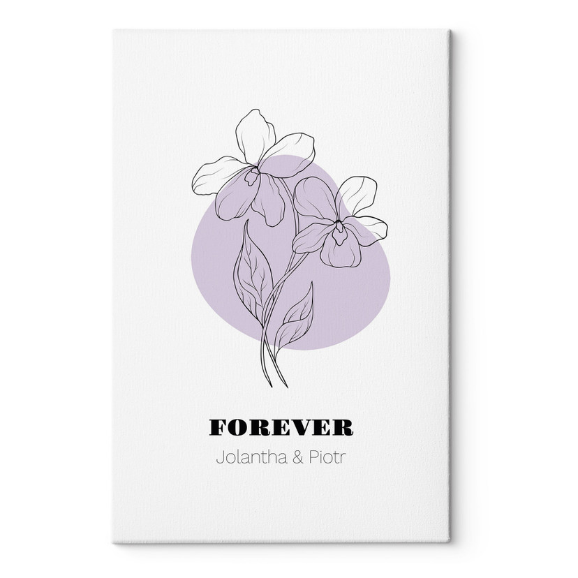 Personalisierbares Leinwandbild Monatsblume Februar