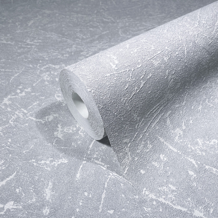 Non-woven tapet med gipsstruktur grå tekstur