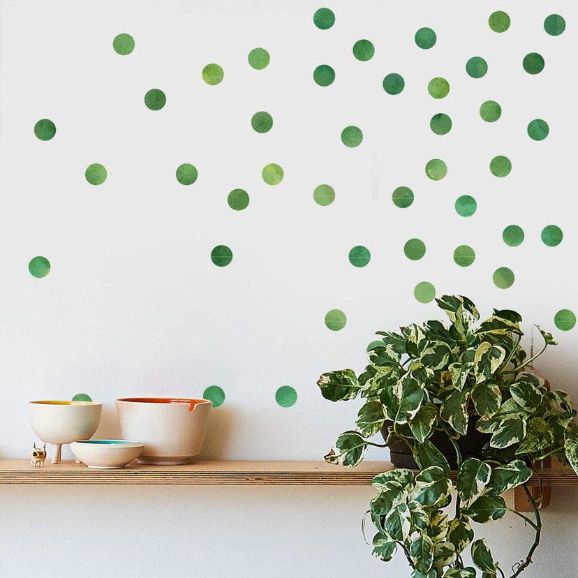 Muursticker set stippen - Groen (50 stickers)
