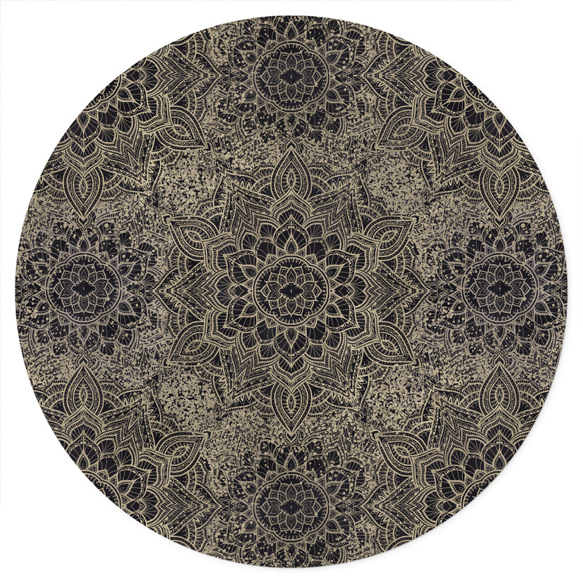 Naklejka na ścianę Mandala Boho antyczne złoto - Bloomery Decor - Okrągła