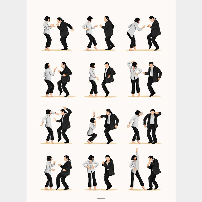 Fototapeta Tohmé - Kultowy taniec z Pulp Fiction