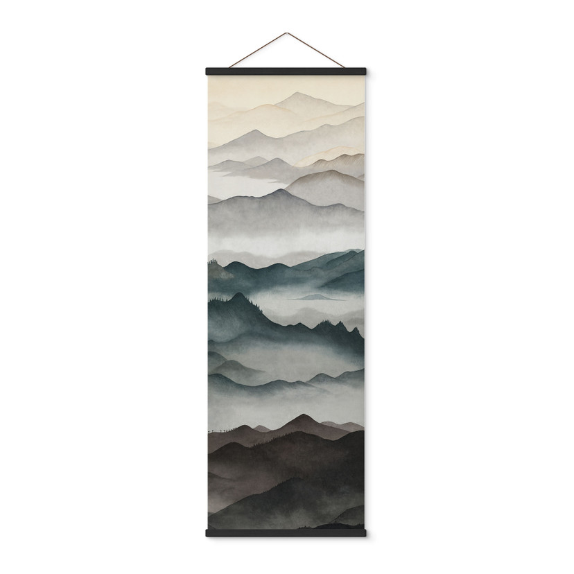 Textielposter Roerich Light - Nevelig Berglandschap - Sir Edward x Grigory Gladarev - Panorama