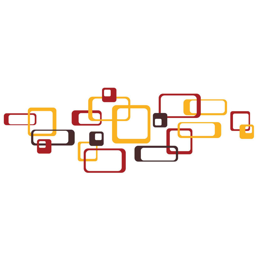 Wallsticker - Retro Rektangel Orange