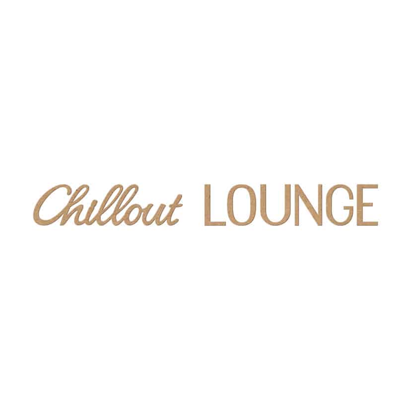 Drewniane litery MDF natura - liternictwo nowoczesne Chillout Lounge