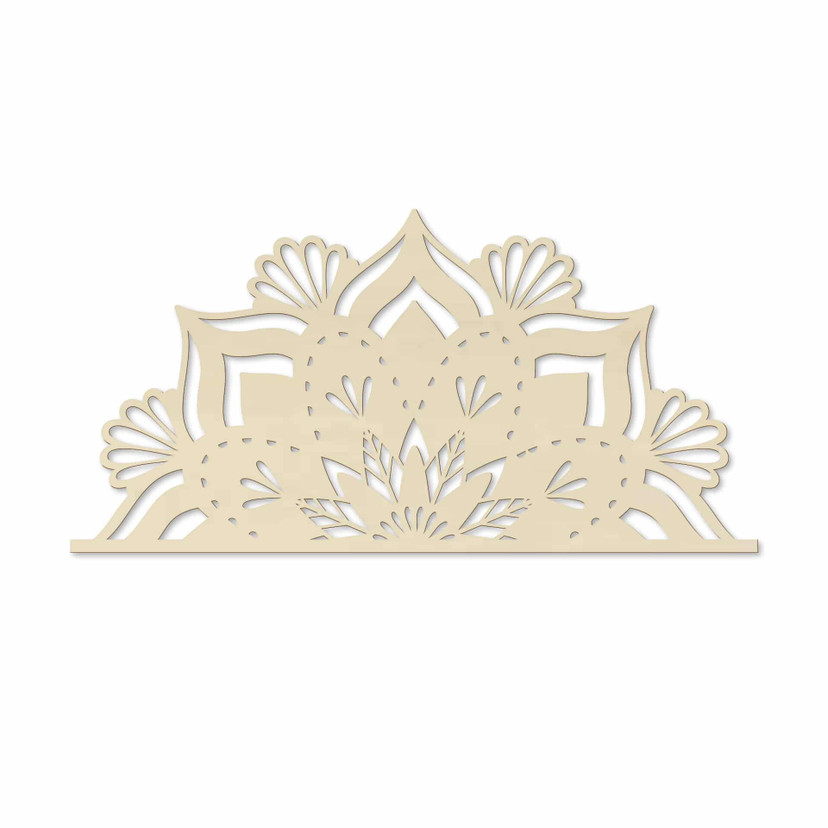 Dekoracja drewniana topola - Mandala Floral Half