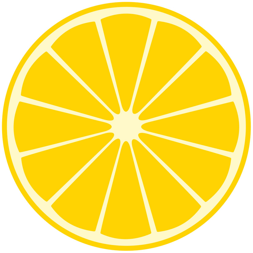 Sticker mural - Horloge Citron