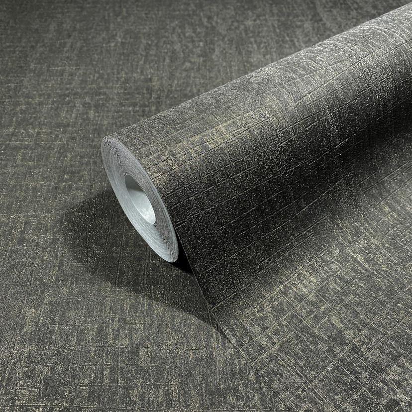 antracit tekstureret vinyltapet Loft Superior guld