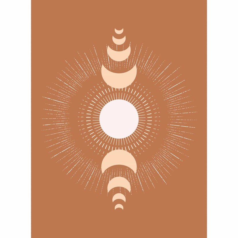 Papier peint cycles lunaires - soleil et lune en harmonie - KsanaKalpa