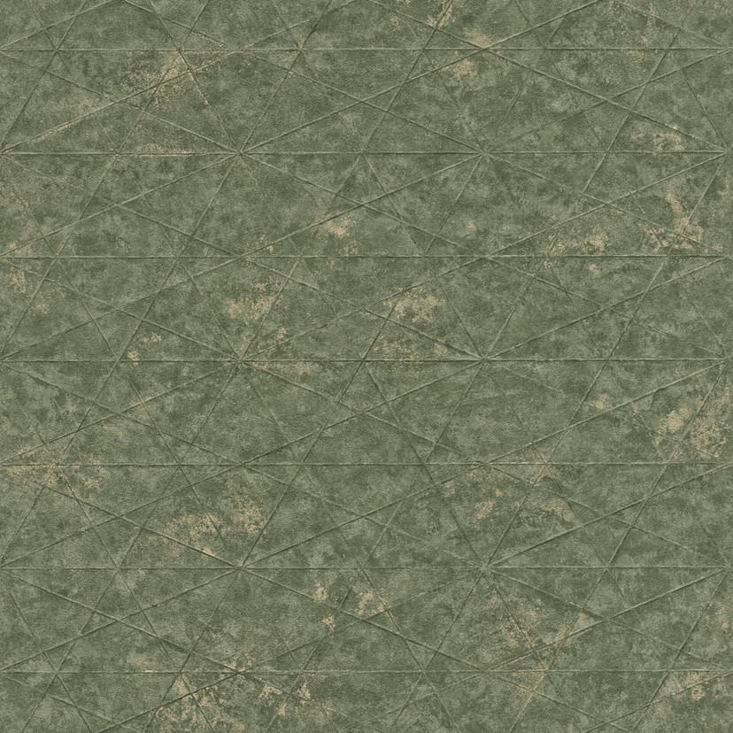 Papier peint intissé Rasch, papier peint à motifs Composition vert olive