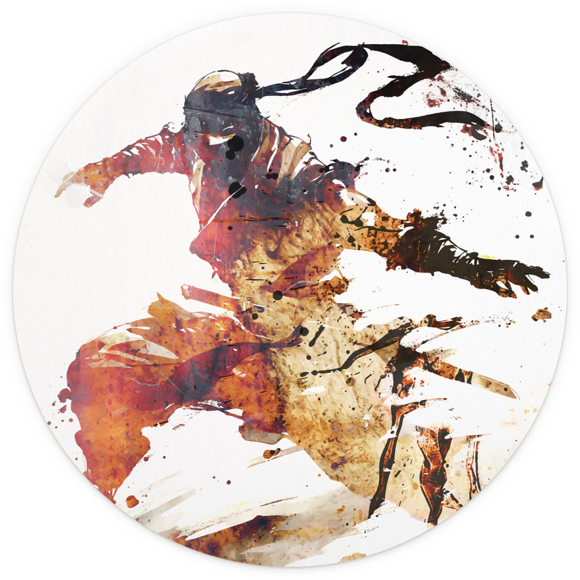 Latający Ninja - Kulik - Fototapeta okrągła - tapeta flizelinowa/tapeta flizelinowa samoprzylepna