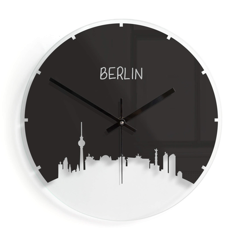 Horloge murale en verre - Skyline Berlin