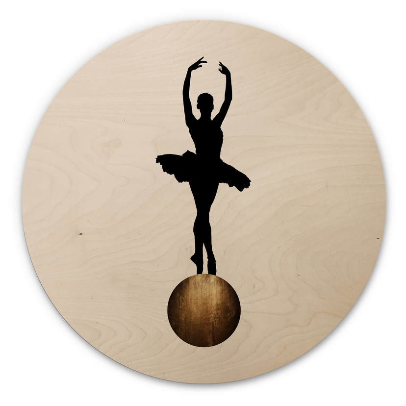 Obraz drewniany Kubistika - Prima Ballerina - Okrągły