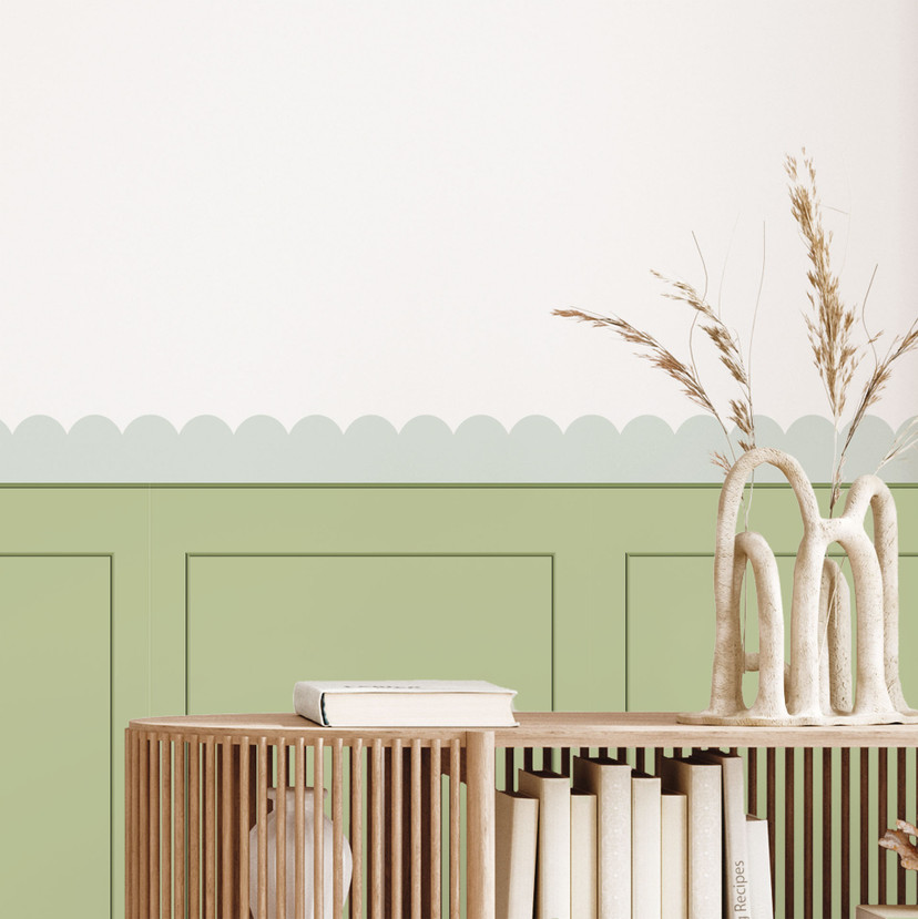 Wallsticker bølgebort mint-pastel