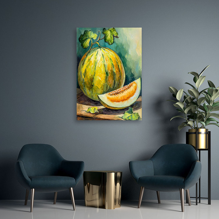 Leinwandbild Wassermelone Frucht handgemalt