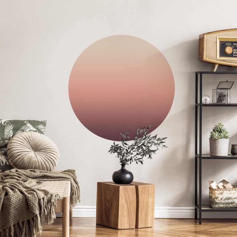 Muursticker Ombre Sunset- rond