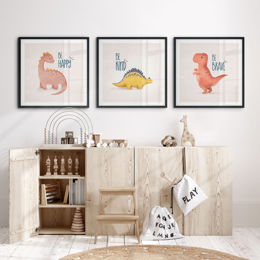 Plakat Dino Be Kind - Stegosaurus - Tunaboylu - Square