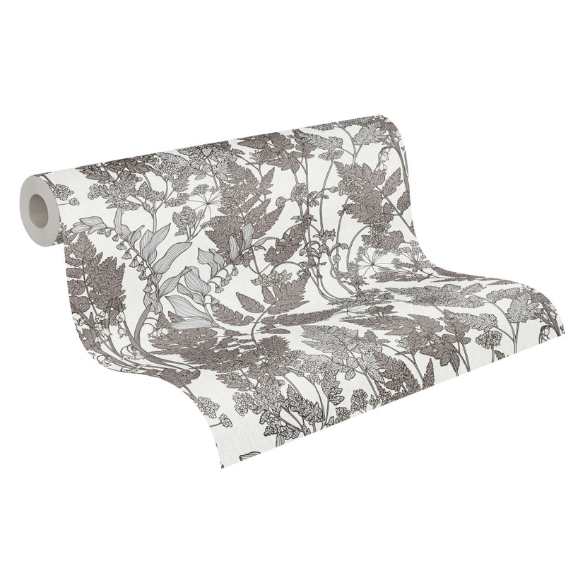 Architects Paper Floral Impression - Papier peint intissé fleuris, gris