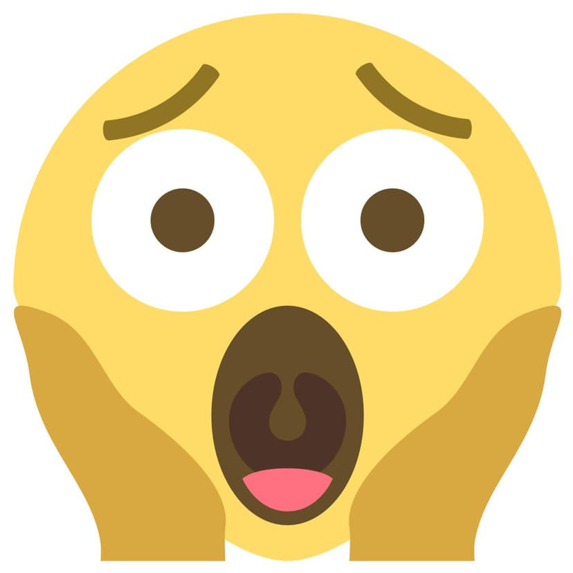 Muursticker Emoji Screaming in Fear