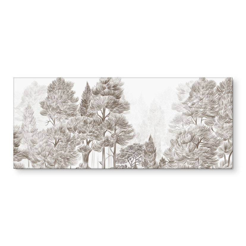 Keukenachterwand bos met boslandschap in beige - Ms Tiff