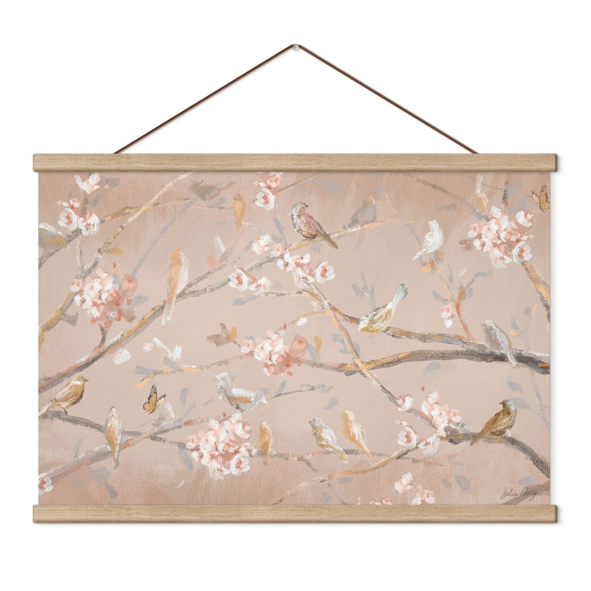 Stoffbild Vögel auf Kirschblüten - Cheney