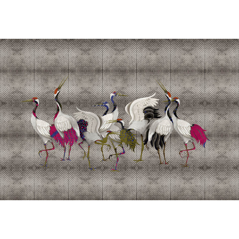 Fotomural Paredes de Patel 3 Land Of Happiness 3 gris, plata, blanco, rosa, negro