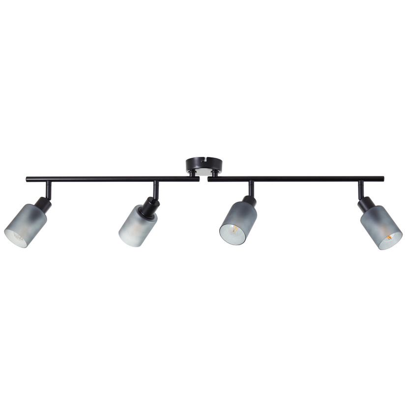 Spotrohr Leander, grau, 18 x 86 cm, Glas Lampe
