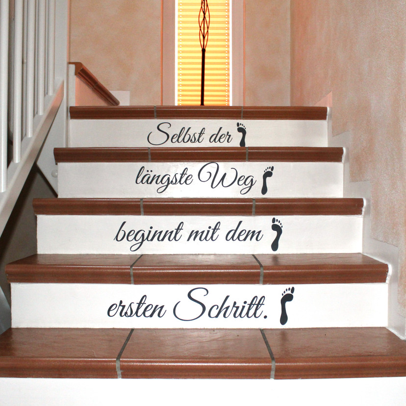 Stufen-Wandtattoo Selbst der längste Weg...