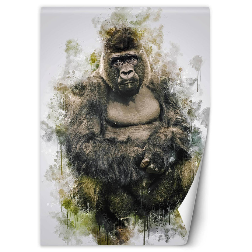 Fototapete, Für Junge Gorilla wie handgemalt