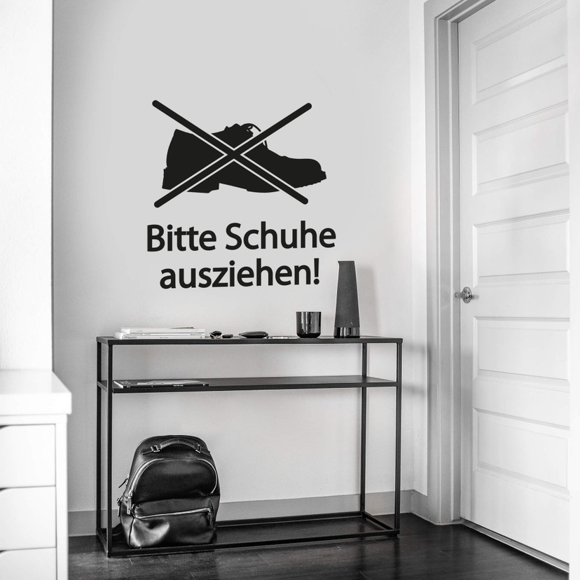 Wandtattoo Bitte Schuhe ausziehen 1