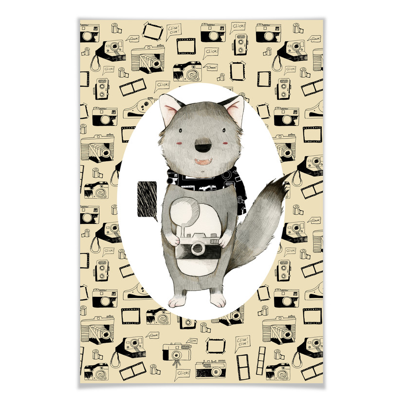 Poster - Loske - Loup avec appareil photo