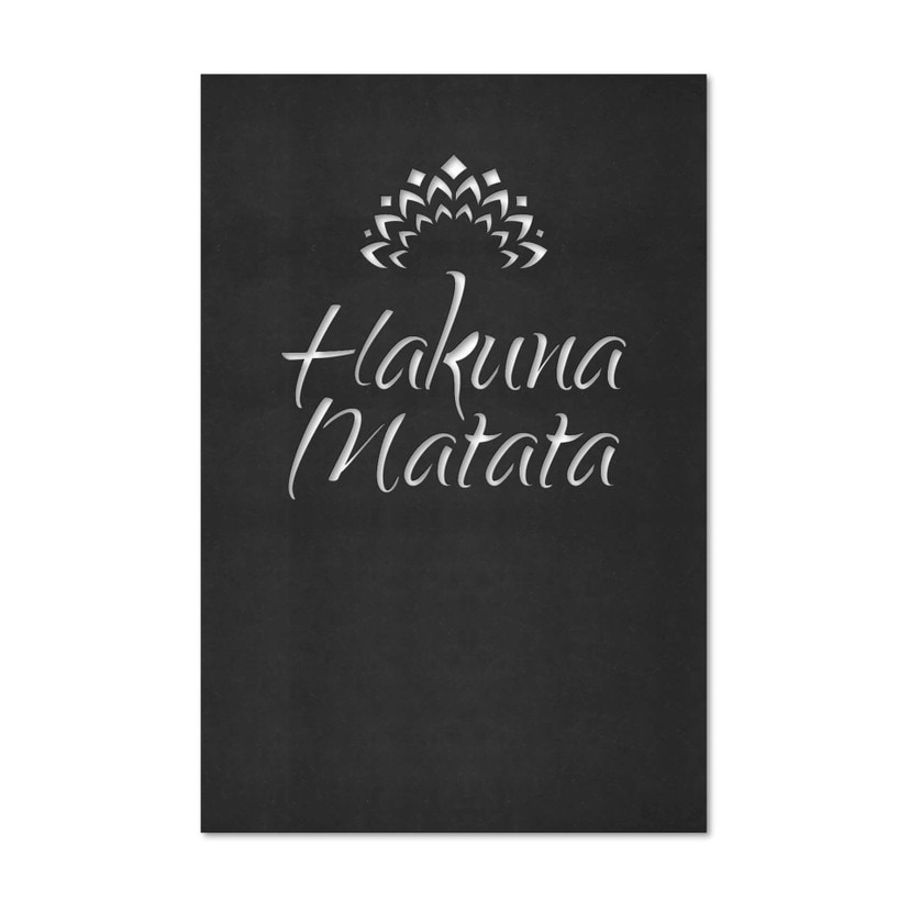 MDF - Dekoracja drewniana Hakuna Matata z kwiatkiem