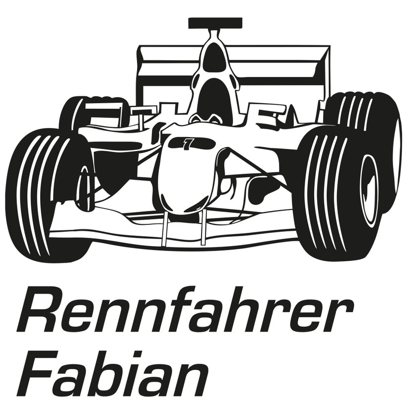 Wandtattoo + Name Rennfahrer