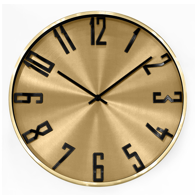 Moderne Wanduhr im Metallic-Look aus Aluminium, gold | Ø 30 cm