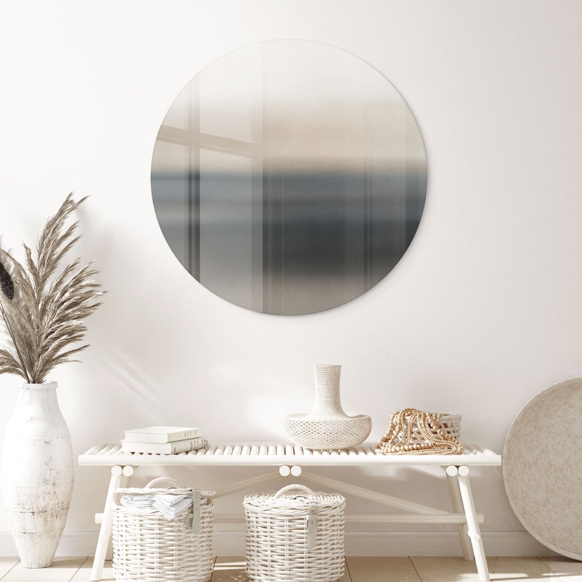 Glasschilderij Rotko Sand - Minimalistische Horizon - Sir Edward x Grigory Gladarev - Rond