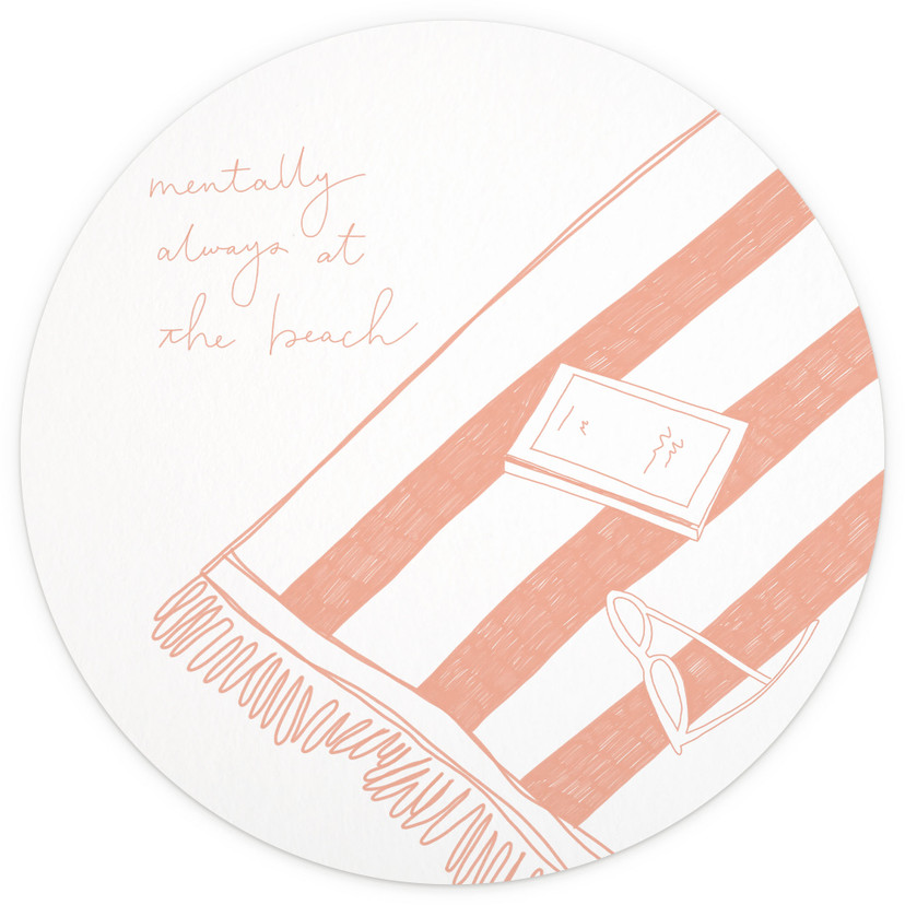 Papier peint plage nostalgie de la mer et de la plage - Soley - Rond - papier peint intissé/papier p