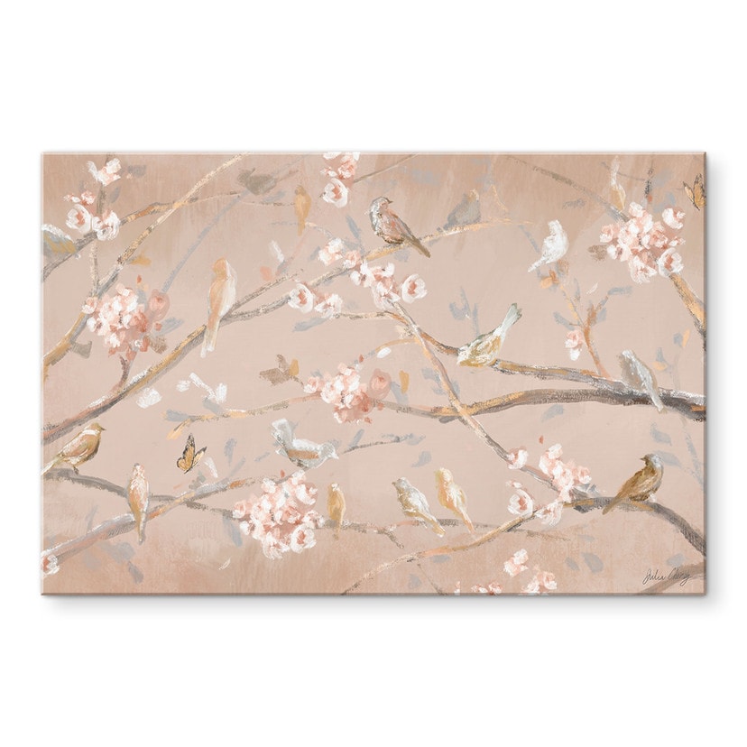 Acrylglasbild Vögel auf Kirschblüten - Cheney