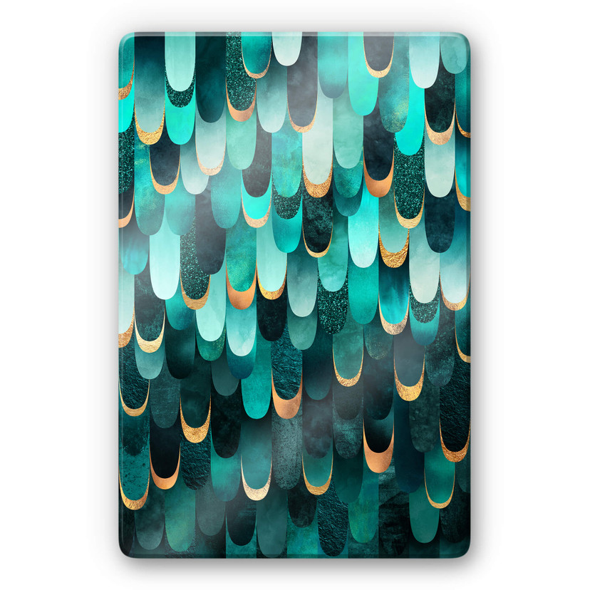 Glasschilderij Fredriksson - Turquoise Veren