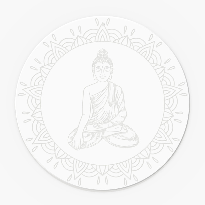 Akrylbillede, vinduesbillede til at hænge op Buddha - rund